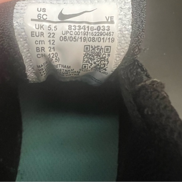 Nike Air Max 90 LTR BT Black/Metallic Dark Grey/Blue/Aurora; Size: 6C (Toddler) - Picture 6 of 7